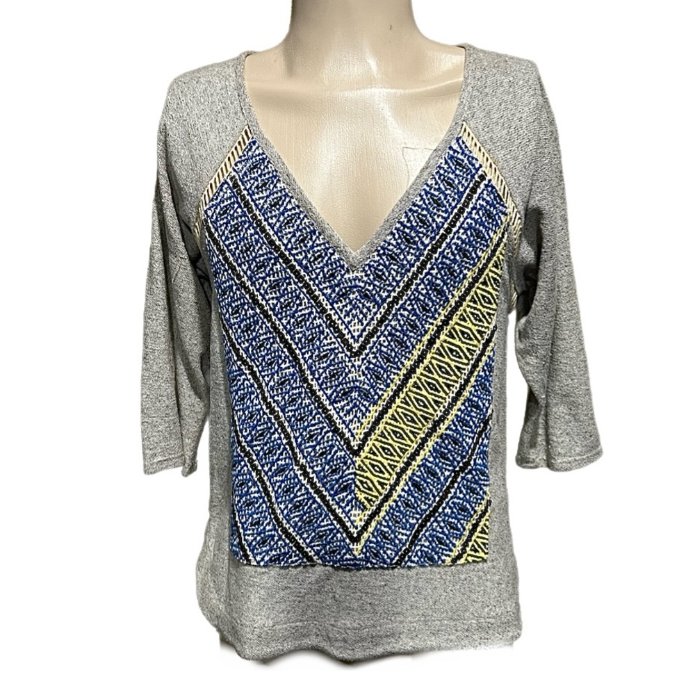 Women’s Tracy Reese Top w Woven Chevron Pattern & Sequin Accents